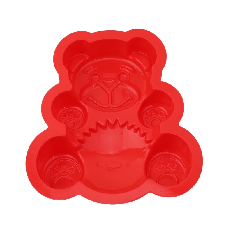 3D милый медведь форма торта силиконовые формы выпечки Инструменты Кухня помадка резаки Taart Decoratie Silikonowe Formy 3D