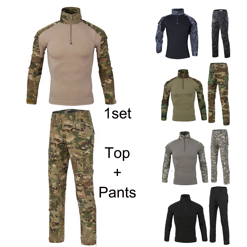 

Fishing Jerseys Outdoor Military Tactical Shirt Suit Tactical Pants Camo Shirt Army Combat Shirt Uniform Hunting Camo Suit