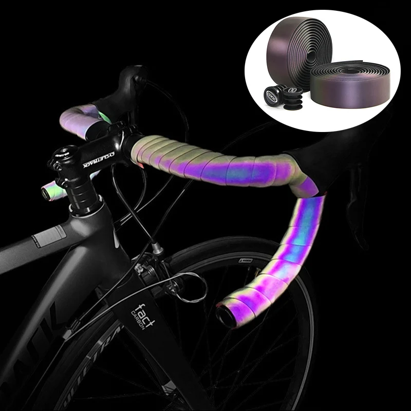 

Road Bike Handlebar Tape Gradient Photochromic Pro Bicycle Cycling Handle Tapes Colorful Handle Bar Straps Cork Wrap BC0571