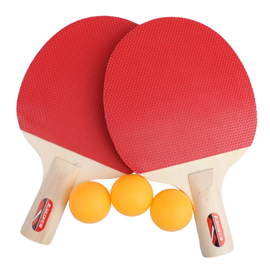 2 шт ракетка для настольного тенниса, тренировочная ракетка для пинг-понга с 3 шариками