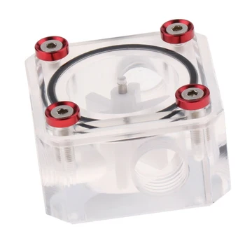 

G 1/4inch Home Clear Easy Install Desktop Computer Acrylic Water Cooling Flow Meter Threaded Heat Emission Portable Square Shape
