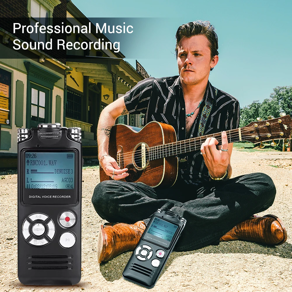 Электронный цифровой диктофон MP3 музыкальный плеер с двумя микрофонами для переговоров класса встреч Интервью Развлечения