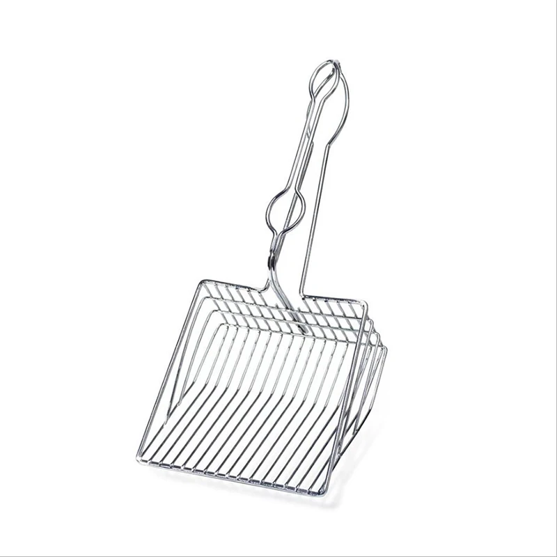 473182 Металлический совок для кошачьего туалета, совок для кошачьего туалета с длинной ручкой, совок для кошачьего туалета, сито, лопата, инструменты для чистки домашних животных - Цвет: 473182