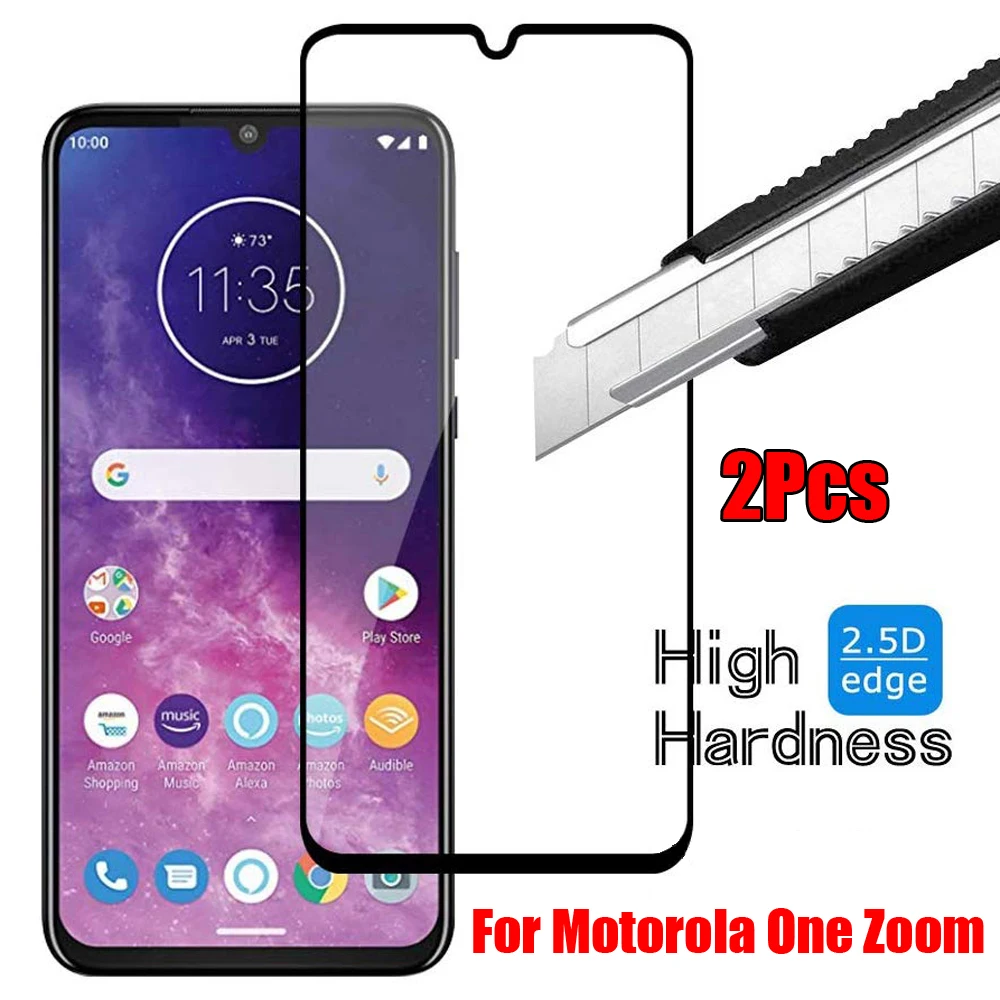2 шт пленка из закаленного стекла для Motorola One Macro Zoom 9H прозрачная защитная экрана |