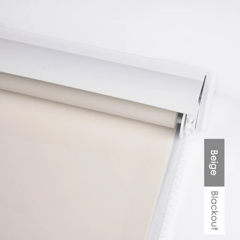 Без буровой системы рулонные шторы сделаны для измерения светильник передачи или затемняющие рулонные шторы Водонепроницаемая БАЛДАХИНА - Цвет: Blackout-beige