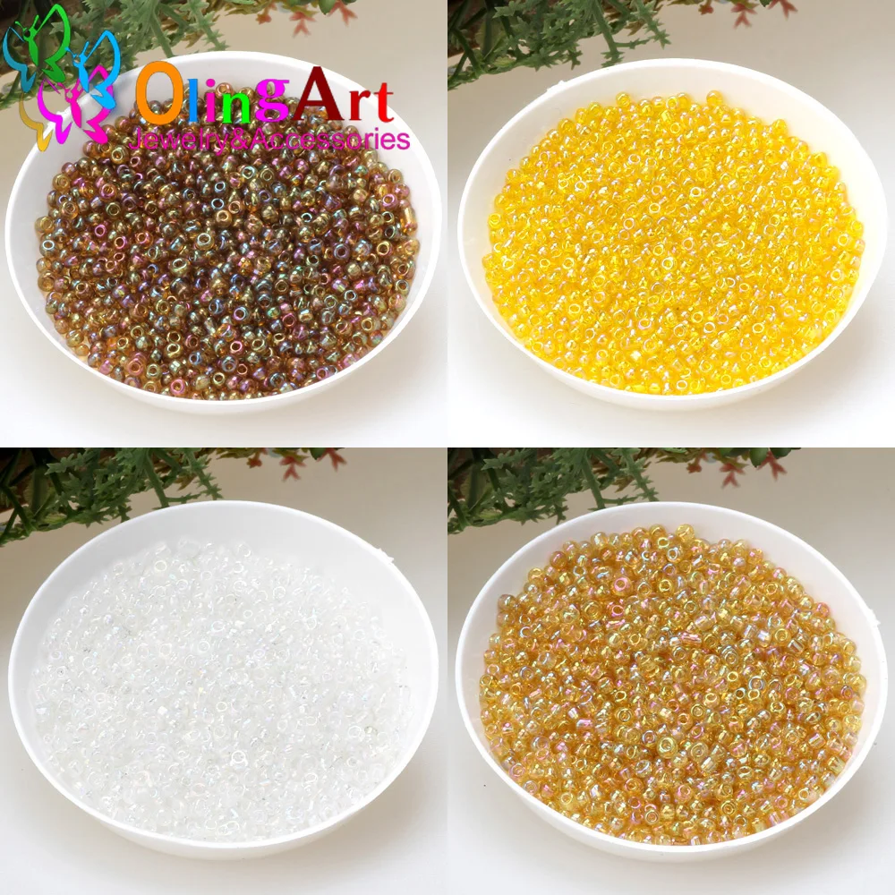 Olingart 1000pcs 2mm Multicolor Glass Seed Beads for DIY Bracelet Necklace Jewelry Making Handmade Accessories glass seed beads
