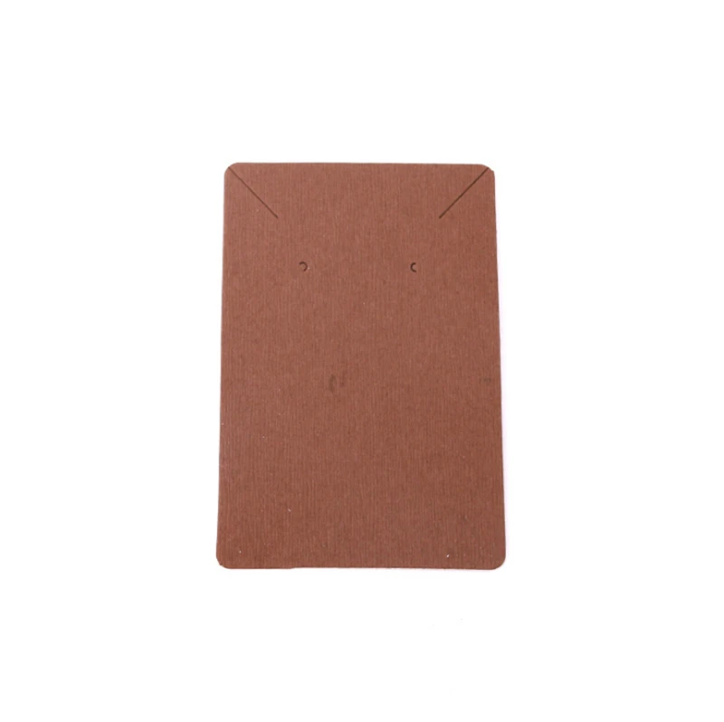 50pcs 6x9cm Earrings and Necklace Display Cards Cardboard Earring Package Hang Tag Card for Ear Studs Earring Necklaces - Цвет: Brown