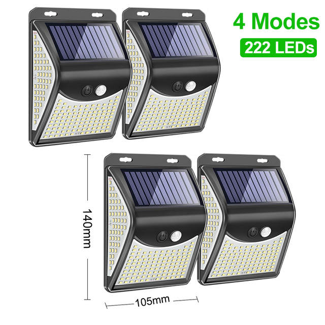 222 Solar Led Light Outdoor Solar Lights with Motion Sensor Solar Lamp Outdoor Spotlight Sunlight For Garden Decoration