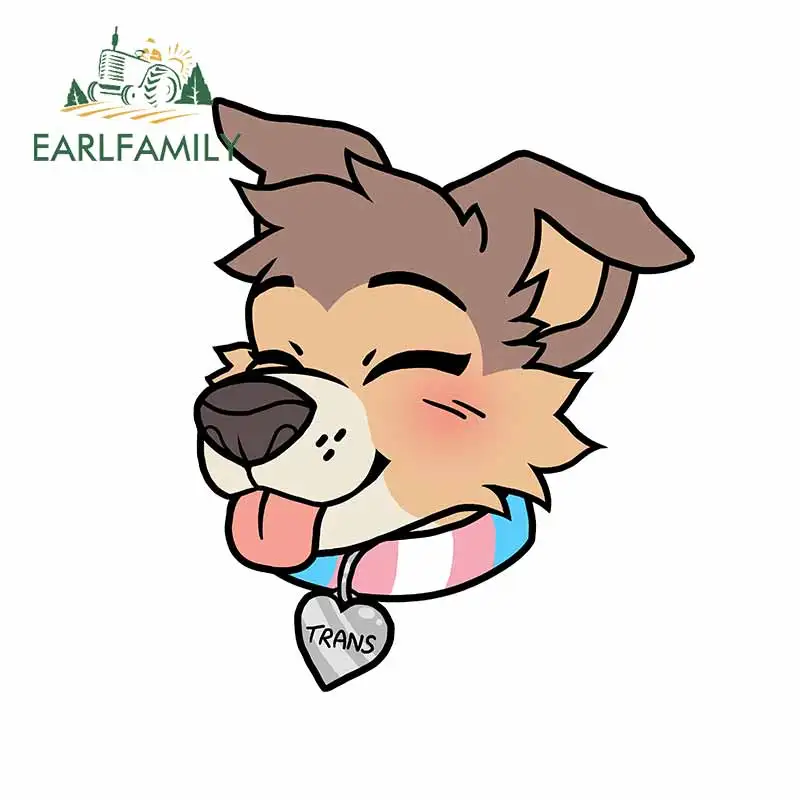 EARLFAMILY 13 см x 11 для Pupper Pride Trans - Cute Bi арт клипарт наклейка на машину мотоцикл