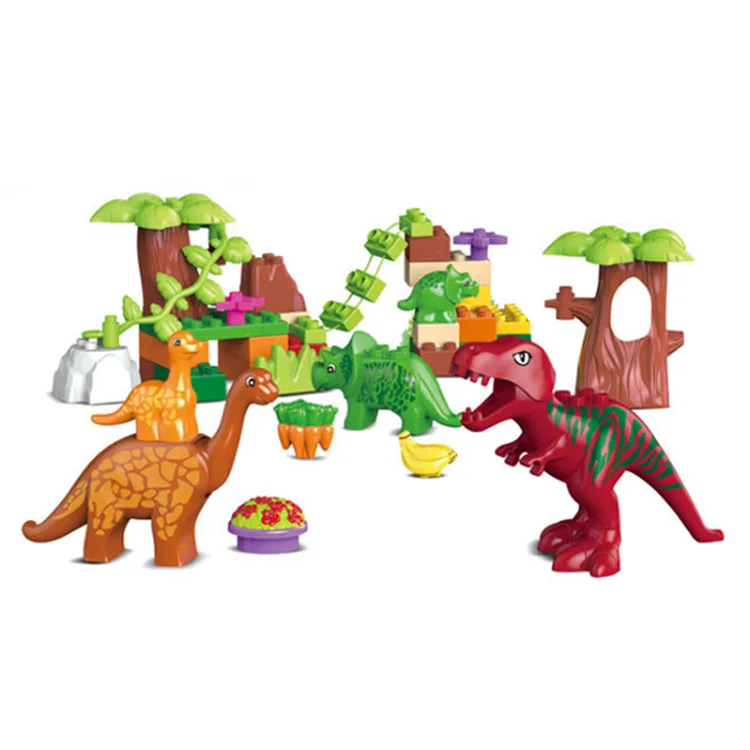 

40 Pcs building blocks big particle building blocks Boy and girl educational toys Jurassic World Dinosaur Building Blocks