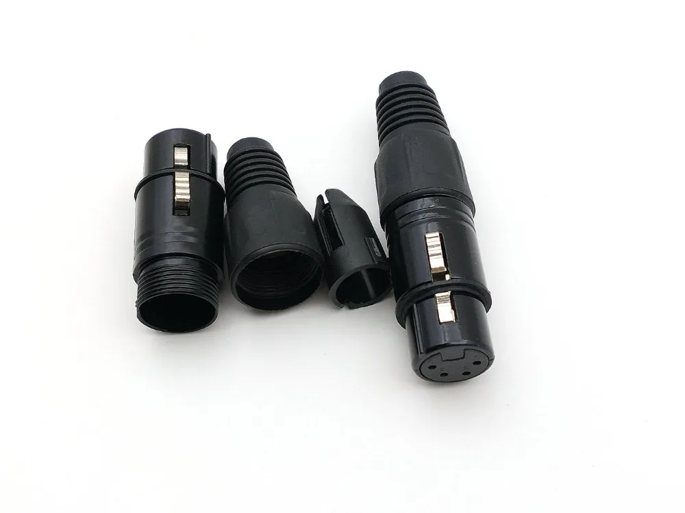 1 шт. в партии Черный 4 контактный разъем XLR|connectors xlr|connector femalexlr connector pin |