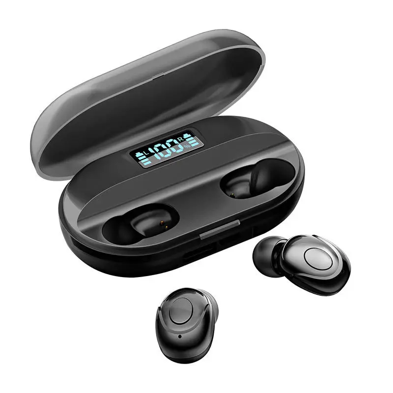 TWS Wireless 5 0 Bluetooth Sports headset 5D Stereo Waterproof Earplugs with Microphone Basic Smart Phone Charging Case