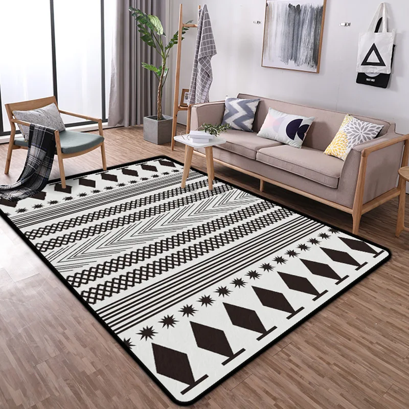 Коврик для прихожей в скандинавском стиле, выполненный на заказ, для современной гостиной, спальни, в полоску, геометрический, большой размер, Yug