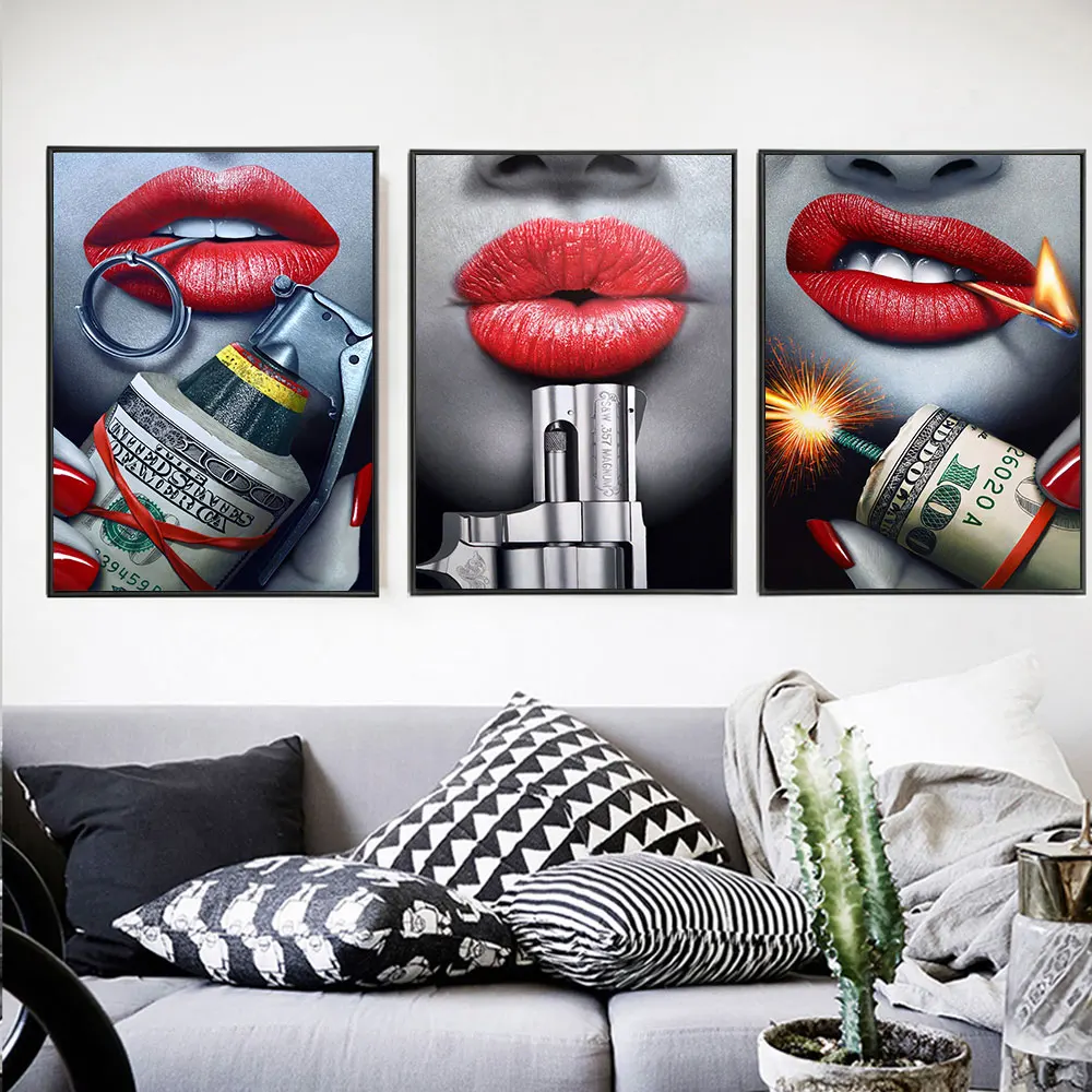 

Nayachic 5D DIY Diamond Embroidery Portrait Pretty Woman Red Lips Diamond Painting Cross Stitch Full Round Mosaic Decoration