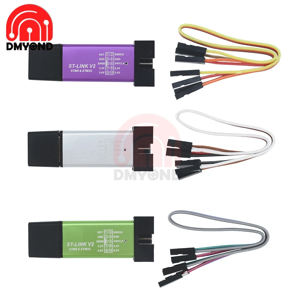 Симулятор загрузки ST-Link V2 Mini STM8 программатор с крышкой кабель A41 DuPont для STM32