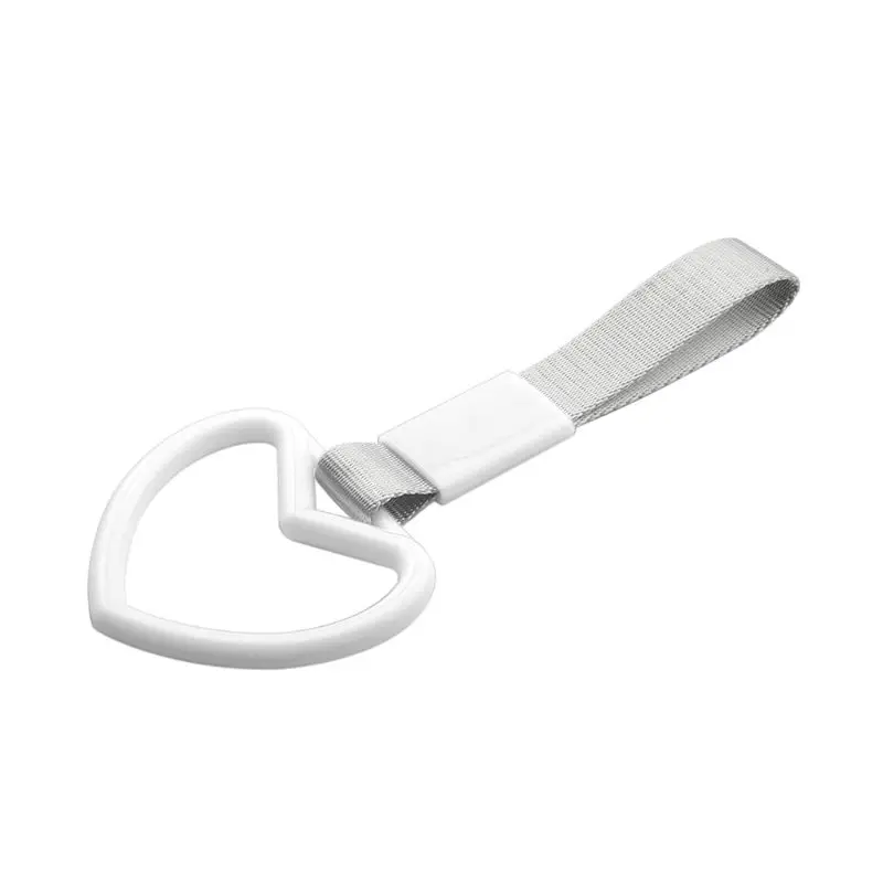 Car Accessories Ring Heart JDM Train Bus Handle Hand Strap Charm Strap Ring - Цвет: Серебристый