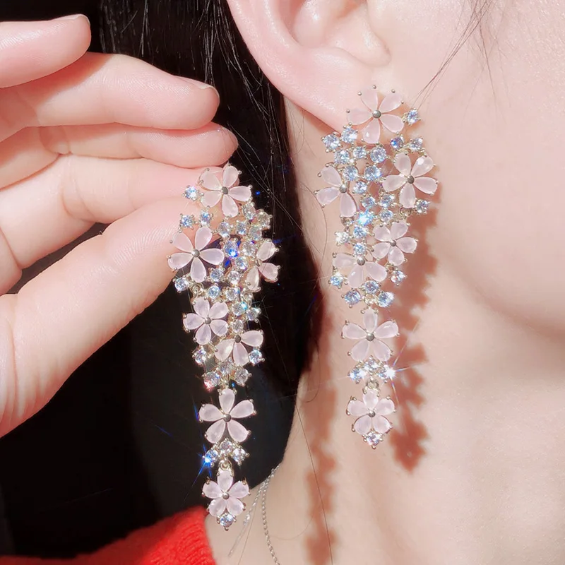 thumbnail image 2 of Exaggerated Floral Earrings Women Sweet 3d Flower - Portugal 2 of 12