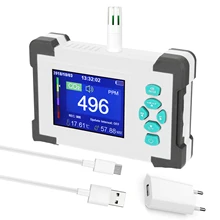 Portable CO2 Meter Digital Display High Accuracy CO HCHO TVOC Detector Carbon Dioxide Detector with Storagecase Gas Analyzer