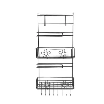 

1pc Iron Storage Rack Dish Drainer Refrigerator Rack Wall Hanging Shelf Refrigerator Side Seasoning Rack