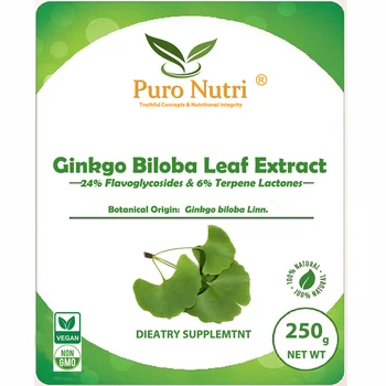 

All Natural Ginkgo Biloba Leaf Extract Supplement Nootropic for Brain Health and Memory Support 24% Flavone Glycoside