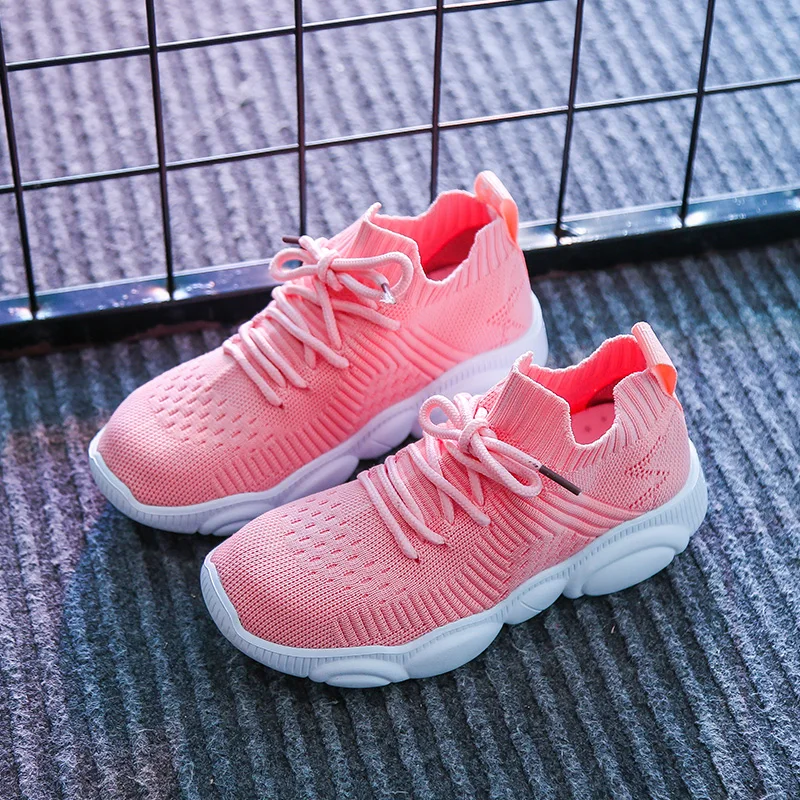 

New Boy Casual Flats Shoes Girl Kids Designer Sneakers Baby Boy Soft Breathable Children Socks Shoes knitted Girl Running Shoes