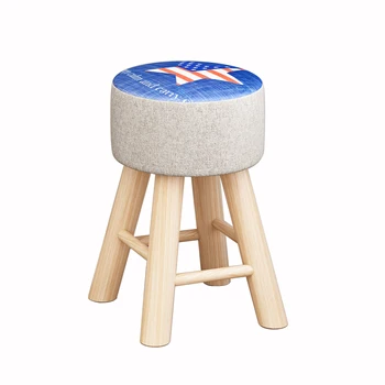

Small Stool Household Simple Modern Solid Wood Low Stool Sofa Stool Fashion Creative Bench Make-up Stool Living Room Change Shoe