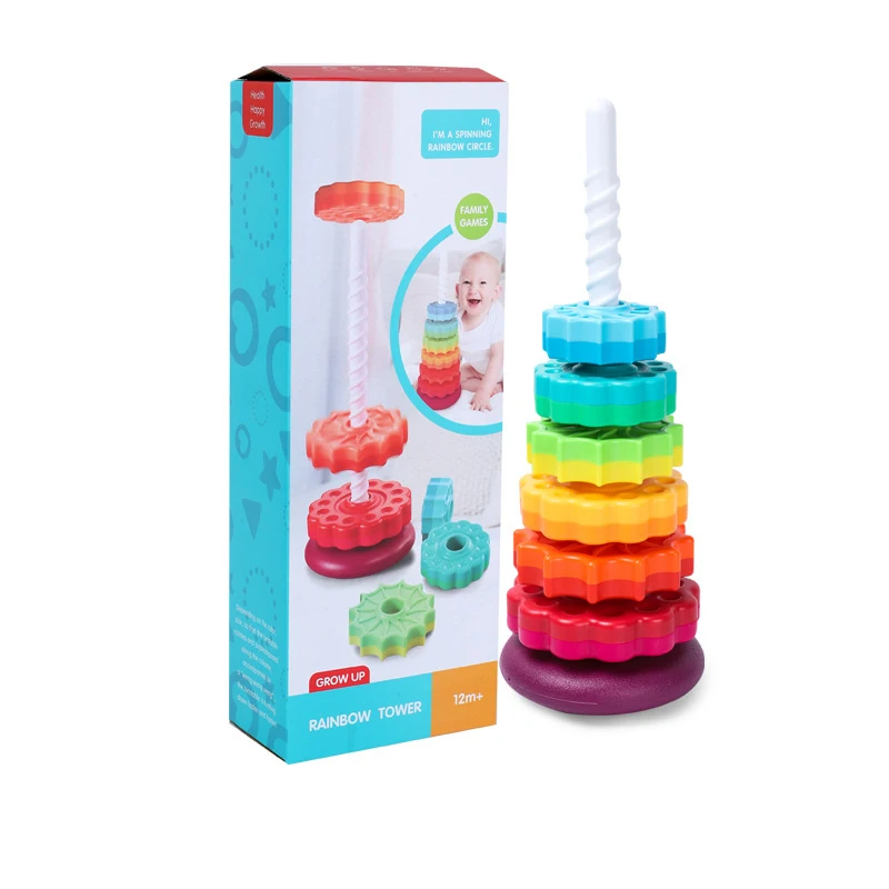 Baby Toy Infant Large Rainbow Revolving Tower Jenga Kids Stacking Games Blocks | Игрушки и - Цена: 1 381,91 руб.