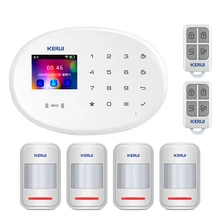 KERUI переключаемая языковая Wi-Fi сигнализация W20 беспроводное приложение для домашней безопасности дистанционное управление 2,4 дюймов экран сигнализация комплект фитингов