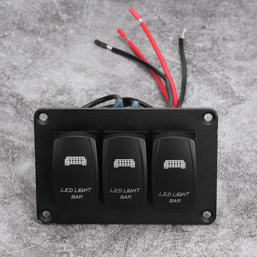 12-24V 3-position Blue Dual Light Switch Panel LED Rear Light Bar Red Blue Green for Car RV Marine Rocker Switch automobiles