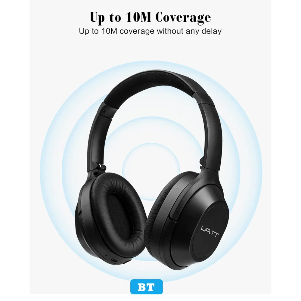 Латт HF5 PRO ANC наушники Bluetooth беспроводные наушники активные наушники с шумоподавлением BT5.0 Музыкальная гарнитура 3,5 мм разъем AUX