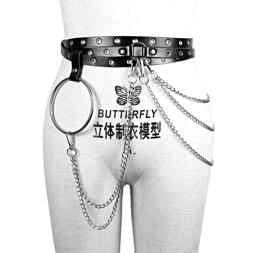 Большие поясные ремни UYEE из искусственной кожи в стиле унисекс металлический