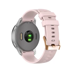 Rose Gold Buckle Silicone Watchband - 18mm/20mm Adjustable Wrist Strap Bracelet - 20mm Venu (Light pink 1)