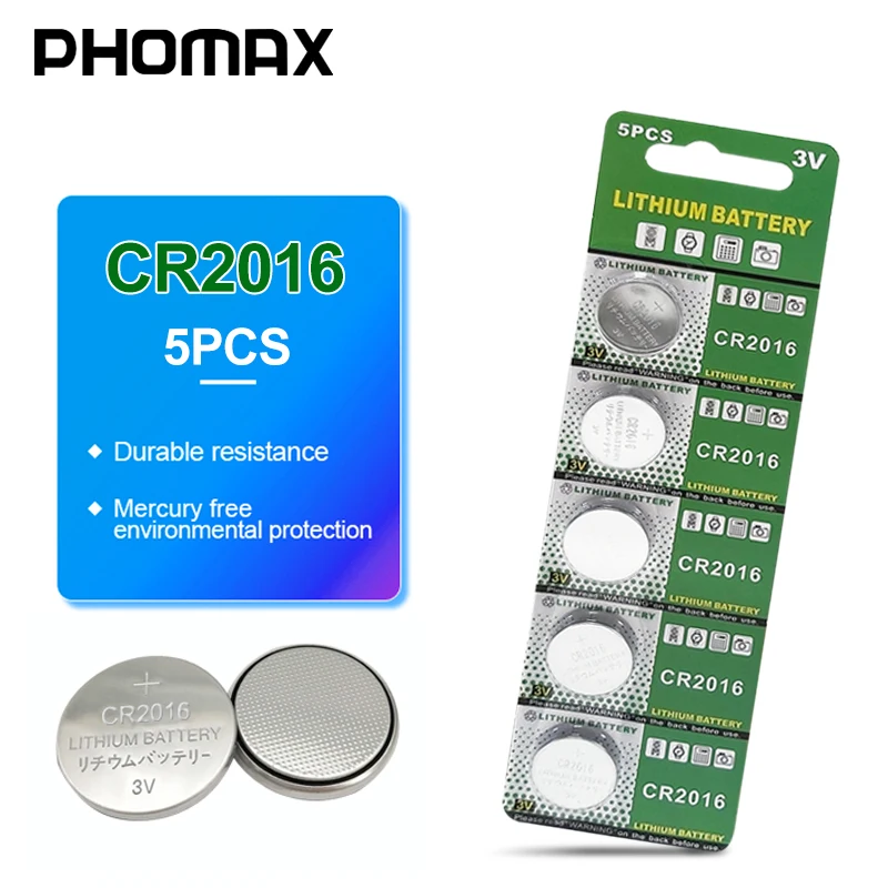 PHOMAX CR2016 5 шт./карта 3 В часы игрушки LM2016 BR2016 DL2016 литиевая батарея CR 2016 электронный