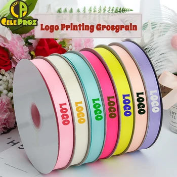 

50/100Yards Custom Ribbon Personalized Printing Grosgrain Ribbon Roll Customized Logo Printed Ribbons 9mm-75mm Rib Ribbon Belts