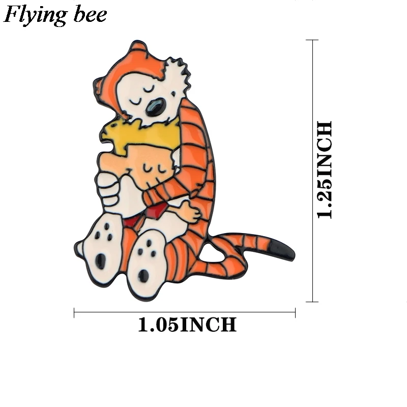 Flyingbee Тигр креативные значки Мультяшные металлические булавки для женщин и мужчин булавка для рюкзака персональная детская булавка очаровательное ювелирное изделие X0607