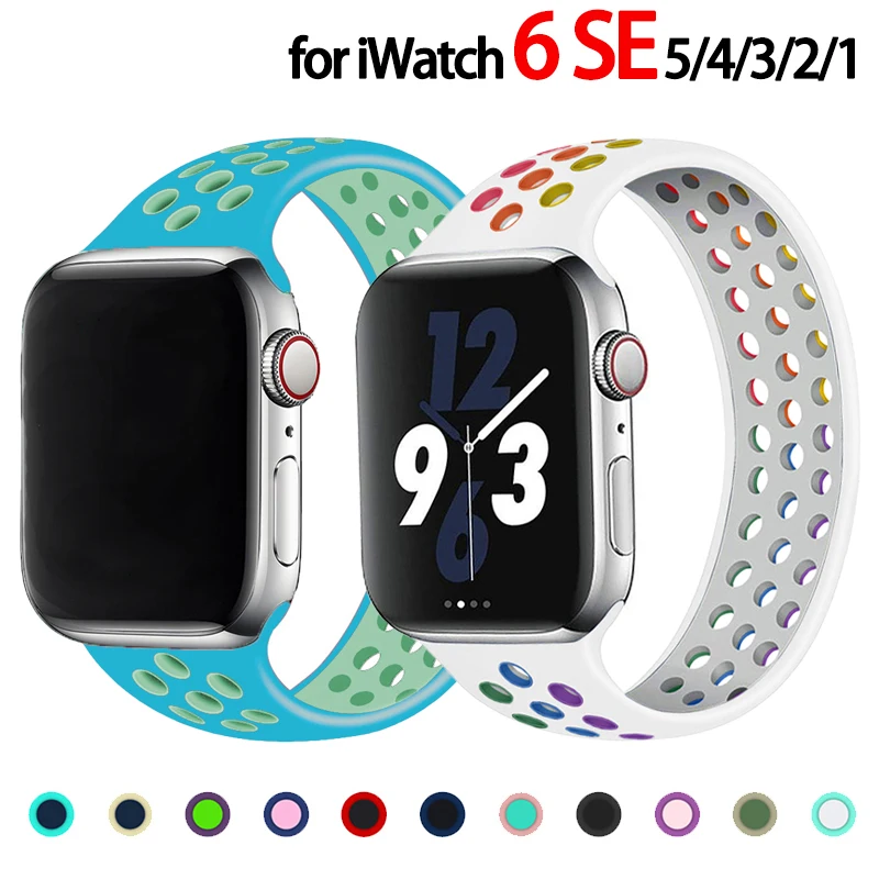 Cinturino Per Cinturino Apple Watch 44Mm 40Mm 41Mm 38Mm 42Mm 3 5 6 Se Iwatch Silicone Solo Loop Bracciale Correa Apple Watch Serie 7 45Mm