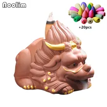 Фиолетовая глина Lucky Храбрые войска курильница для благовоний горелки Творческий Керамика дыма водопад Ладан держатель домашний декор+ 20 штук конусов