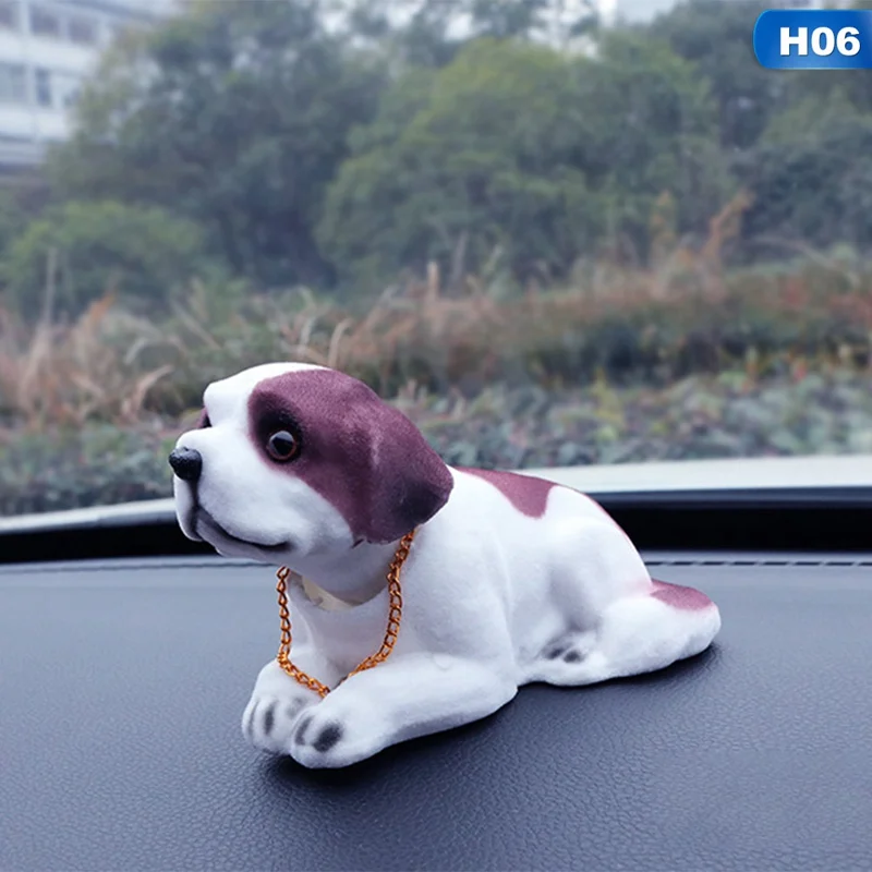 Bobble Head Dog Car Dashboard Doll Auto Shaking Head Toy Ornaments Car Interior Furnishings Decorations - Название цвета: H06