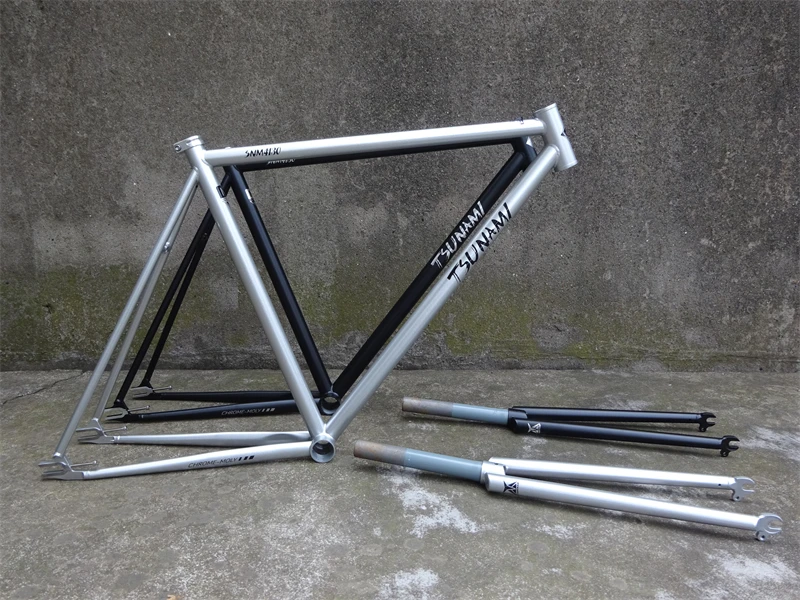 SNM4130 TSUNAMI CR-MO Fixed Gear Frame and Fork SNM Chrome Molybdenum Steel 52cm Single Speed Bicycle Frameset bicycle parts bicycle frame