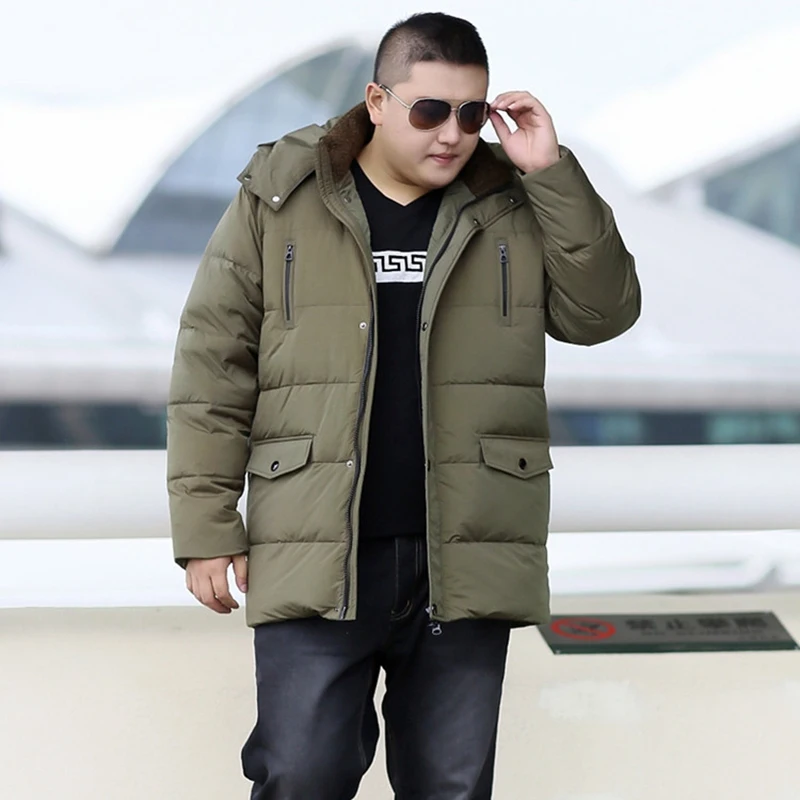 new winter XL add fertilizer 12XL 11XL big yards long down jacket big size detachable cap black fat thin clothes plus size 8XL