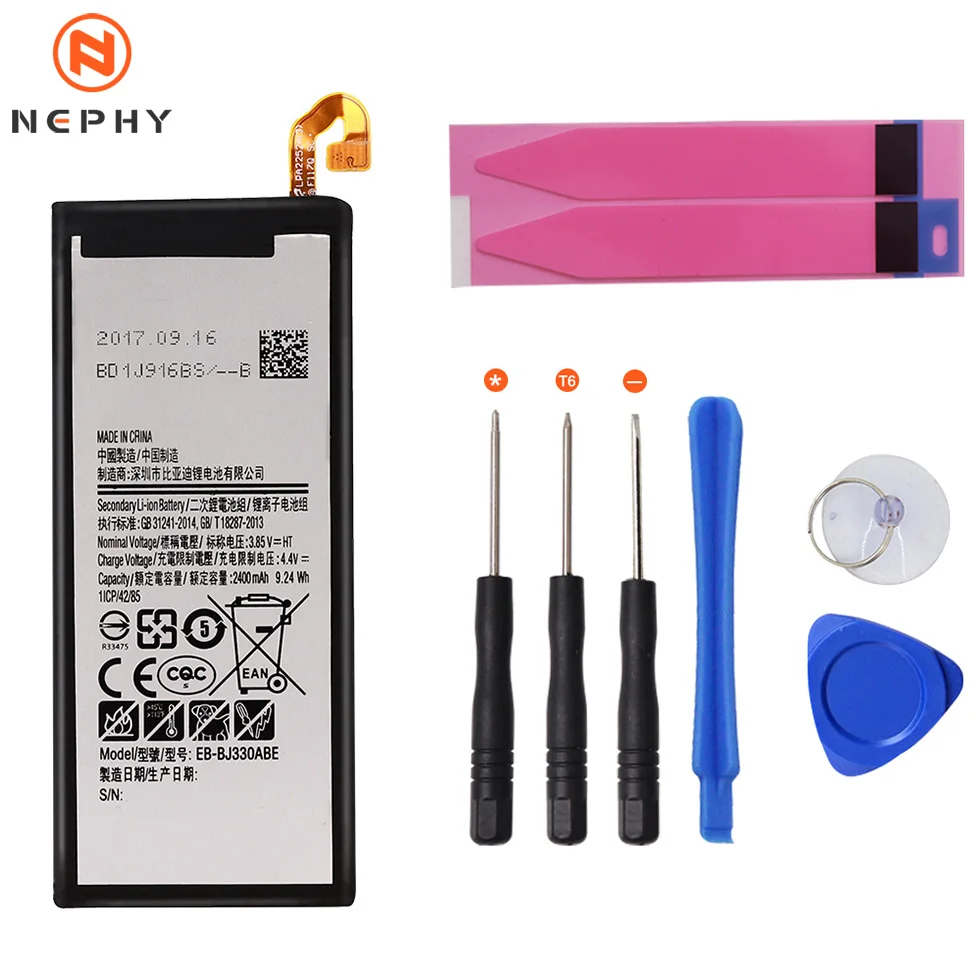 Nephy происхождения Батарея для Samsung Galaxy J5 премьер-профессионал A3 A5 J3 SM-A320FL A520F J330F J530F G570F/DS телефон заменить Бесплатные инструменты - Цвет: J3 2017 J330