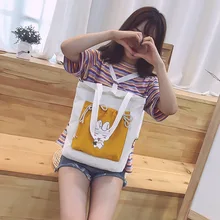 Женская сумка через плечо женская стиль Мода корейский мультфильм моделирование Молодежные вместительные сумки на плечо INS Холщовая Сумка