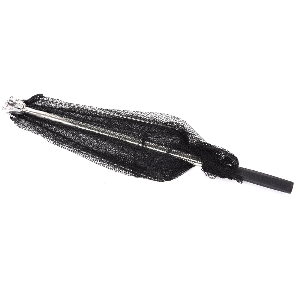 Alça de Nylon Rede de Pesca Nova Seções Brail Landing Net Triângulo Aço Inoxidável Telescópica Folding 3 12 Pesca Telescópica Folding Landing Net