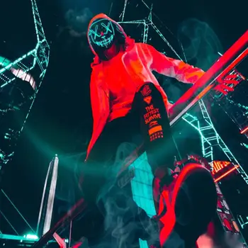 

Woman Men Halloween Glowing Mask Glow Dark Skull Scarey Masks Black Mouth Half Face Masquerade Cosplay Masks Party Decorations