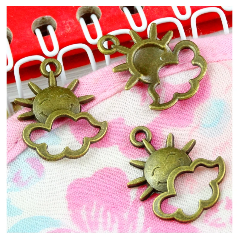 

100 pieces Antique bronze plated sun cloud charms 20.7*16MM DIY Jewelry Making Accessories