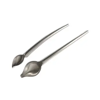 

2 Pcs Decor Spoon Stainless Steel Multi-use Chef Culinary Drawing Spoons Pencil Filter Spoon Cake Decorating Tool Kitchen Gadget