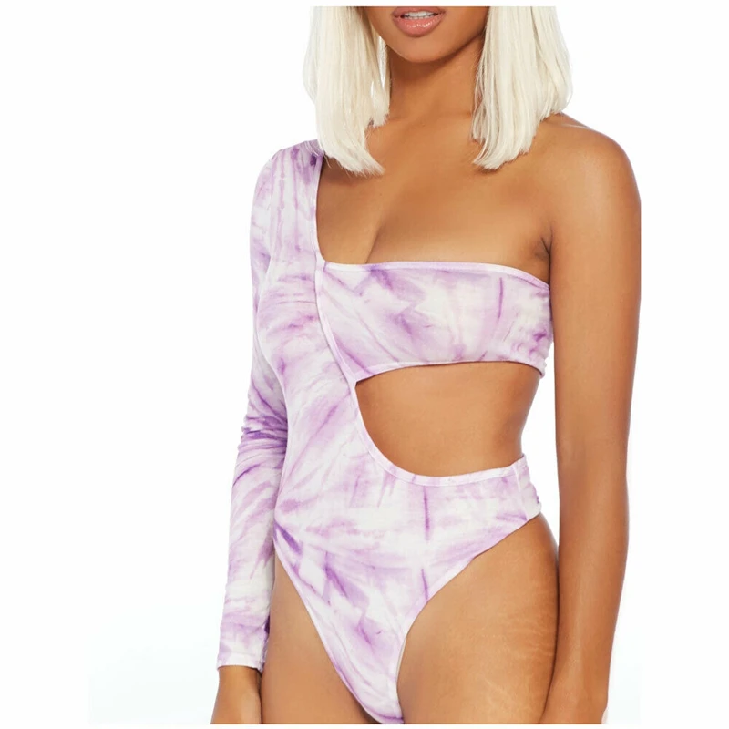 

2020 Women Bodysuits Off Shoulder Ladies Romper Tops Bodysuit Romper Womens Jumpsuit One Piece One Shoulder Hollow Out Bodysuit