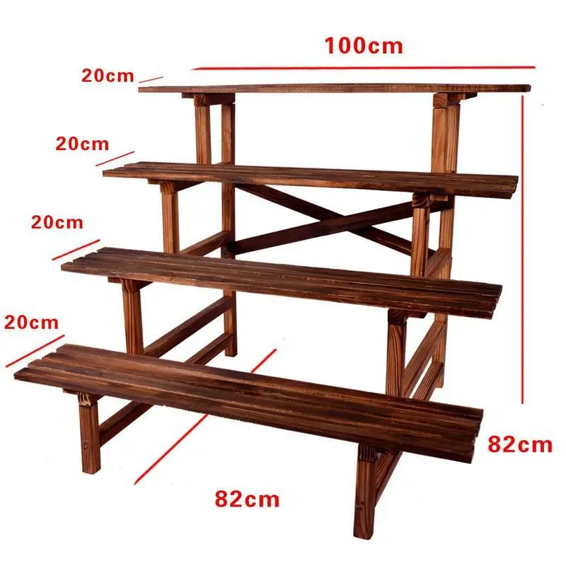 Macetas деревянная мебель Mueble Para Plantas из дерева Terraza Etagere Pour Plante напольная стойка для балкона Цветочная Полка Подставка для растений - Цвет: MODEL I