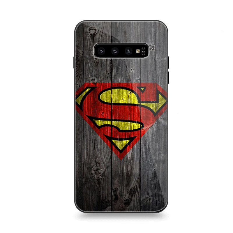 Мобильный чехол для телефона Стекло для samsung A10 A20 A30 A40 A50 A60 A70 S7 край S8 Plus Note 8 9 S10 чехол Супермен логотип