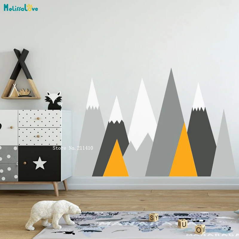 Cartoon Mountains Wall Sticker Kids Room Decoration Living Room Home Decor Nursery Murals